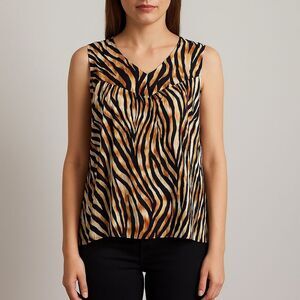 Zebra Print Sleeveless Top